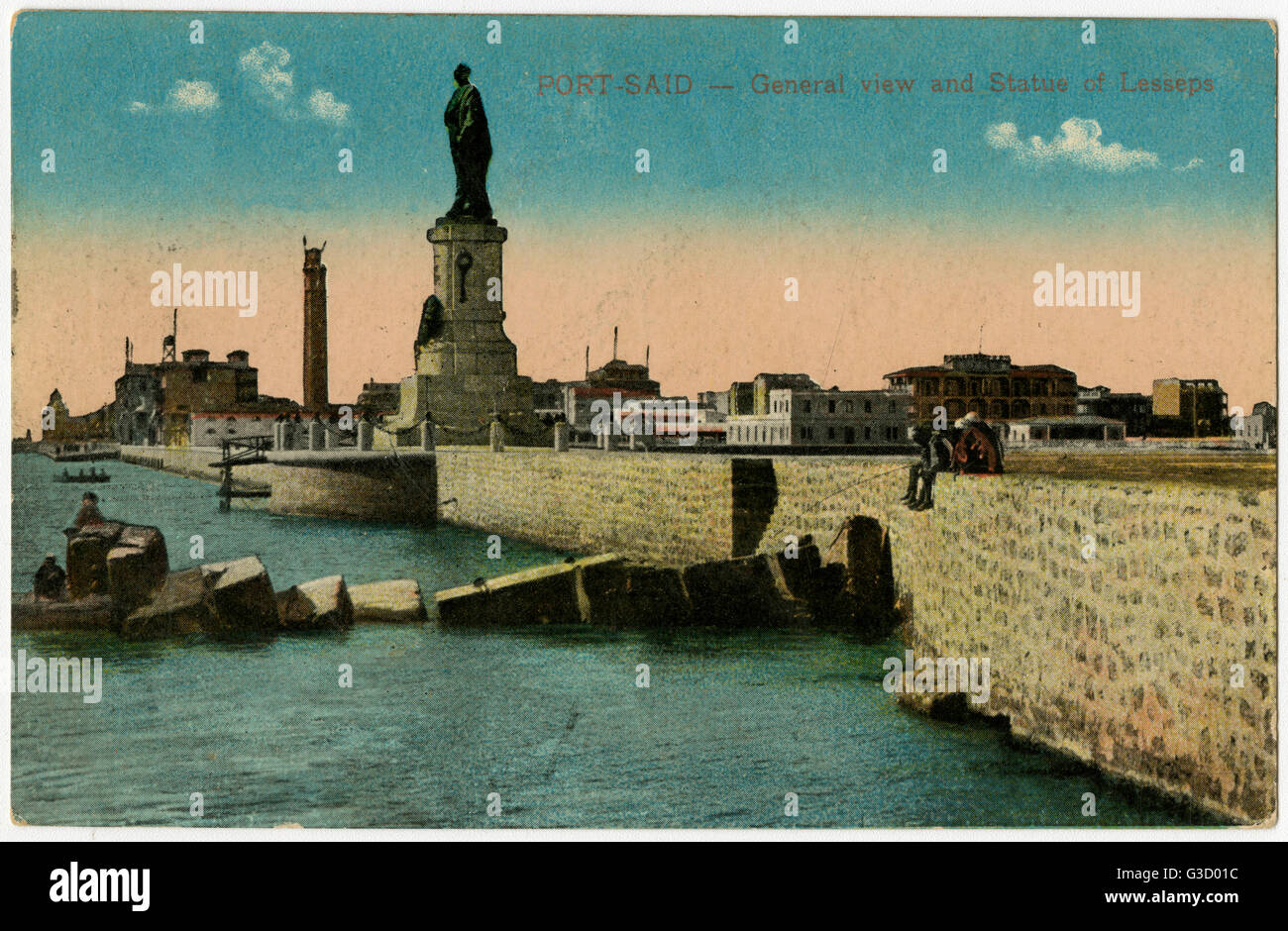 Ägypten - Port Said - Statue von Ferdinand De Lesseps Stockfoto