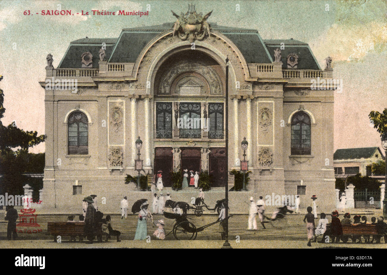 Stadttheater, Rue Catinat, Saigon, Cochinchina (Vietnam).      Datum: 1911 Stockfoto