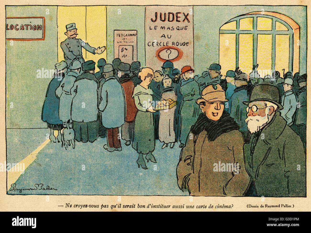 Cartoon, Rationierung für das Kino? WW1 Stockfoto