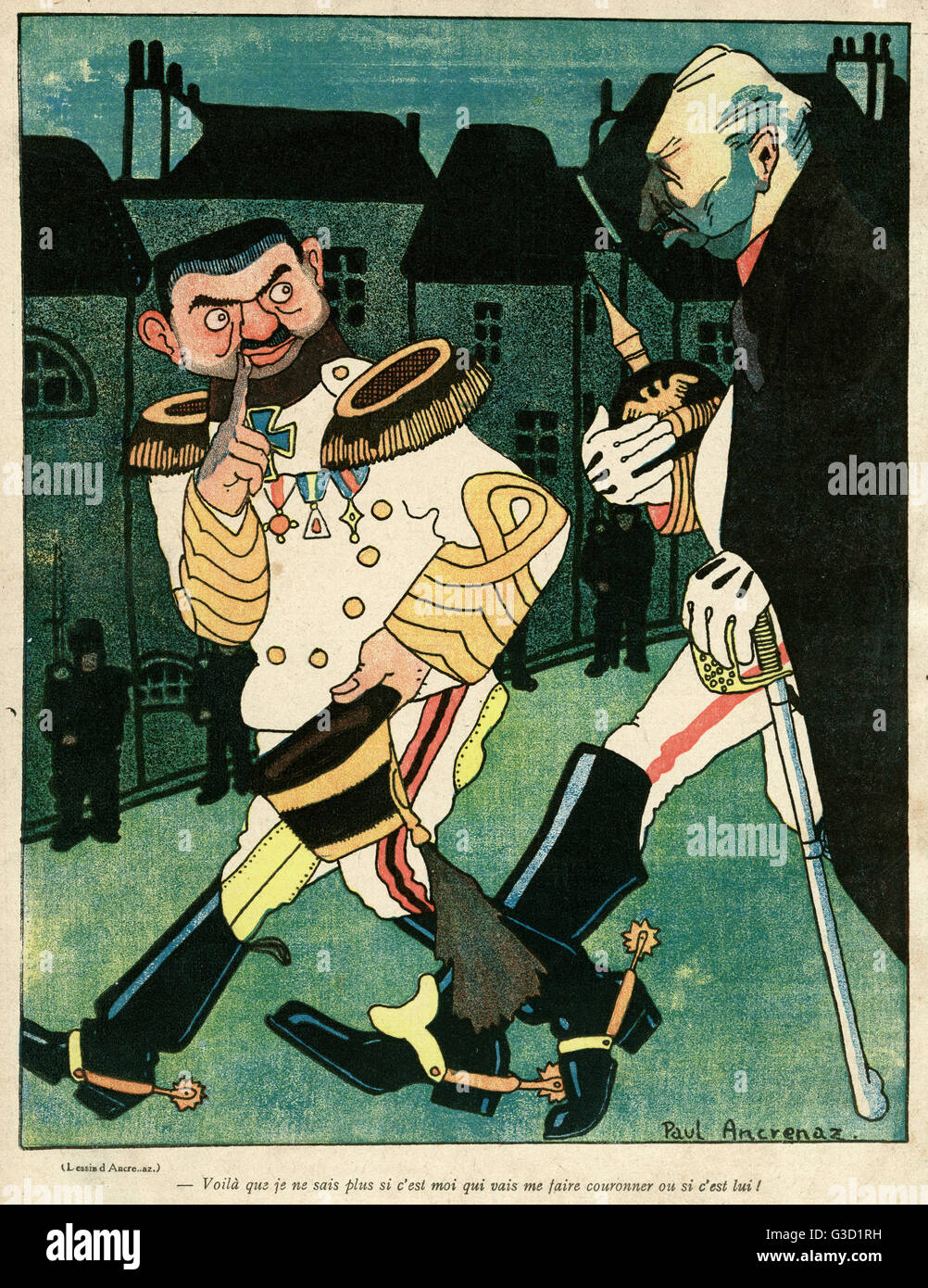 Cartoon, zwei Kaiser, WW1 Stockfoto