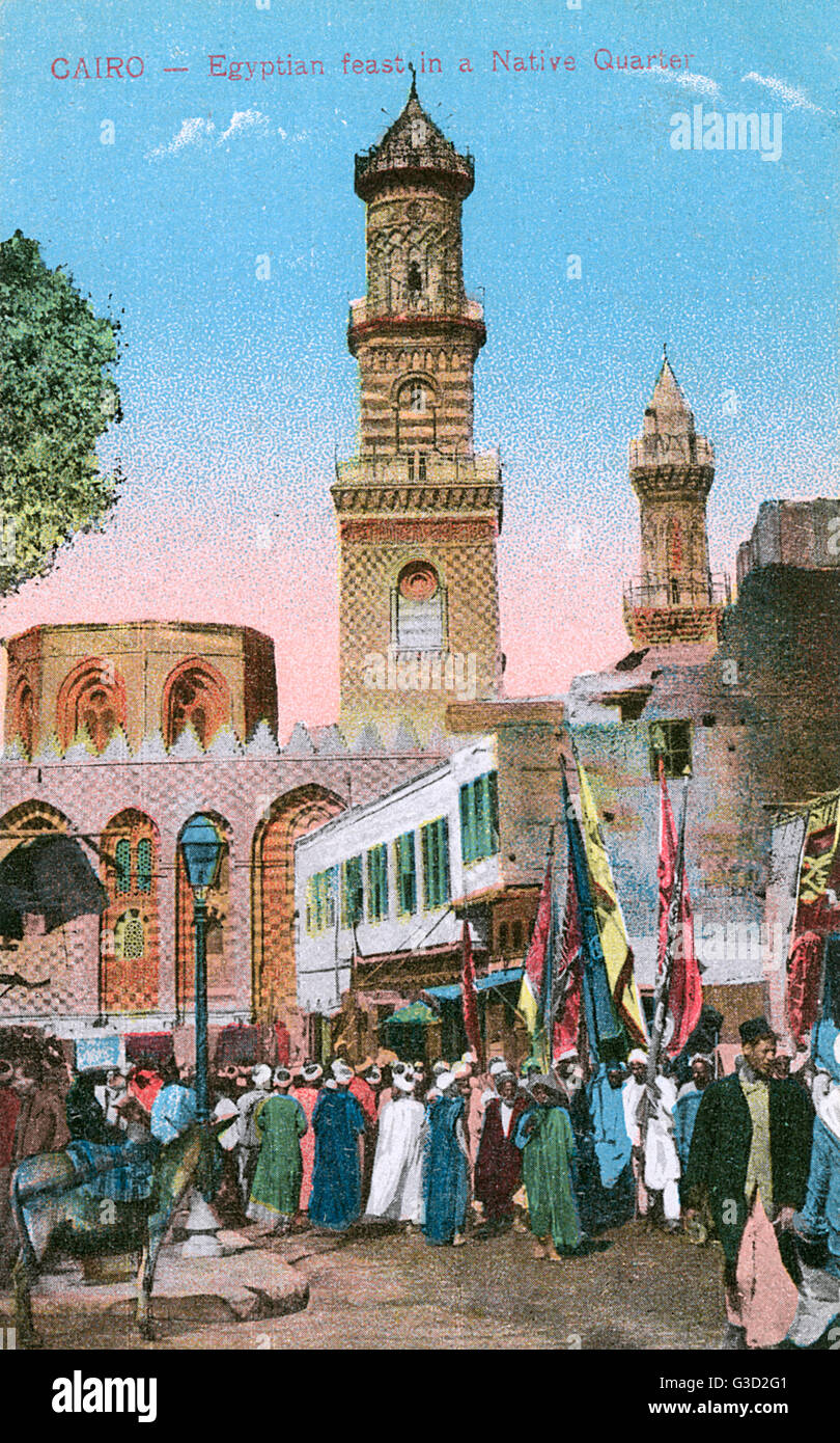 Ägyptisches Festival im „Ureinwohner-Viertel“ von Kairo, Ägypten Stockfoto