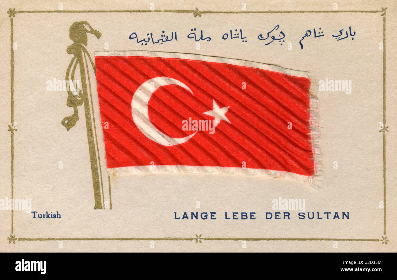 Osmanisches Reich - lang lebe der Sultan - Flagge Stockfoto