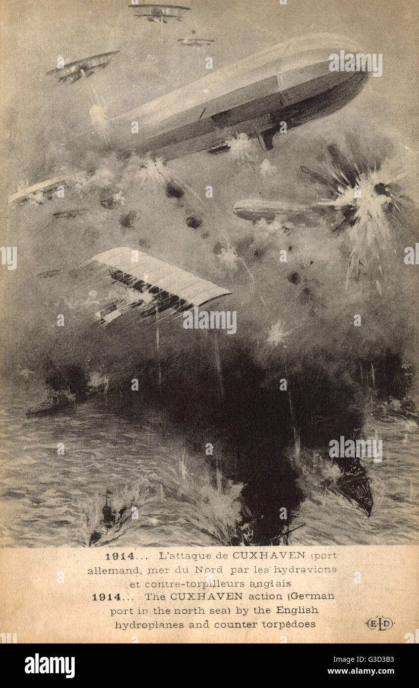 WW1 - The Cuxhaven Action - Luft- und Marinekampf Stockfoto