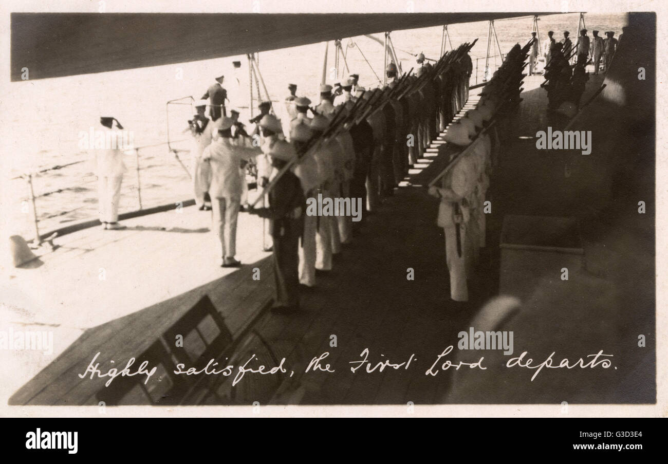 HMS Marlborough - Abreise des ersten Herrn der Admiralität Stockfoto