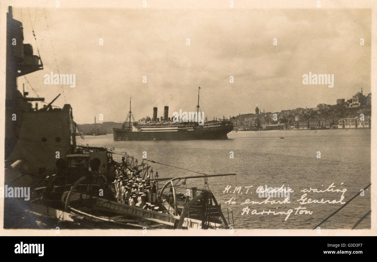 HMS Marlborough - SS Arabic steht vor General Harrington Stockfoto