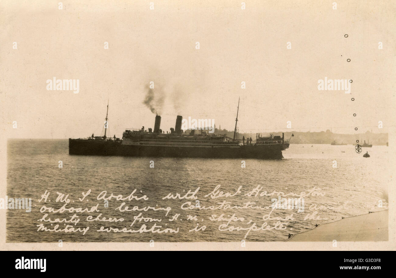 White Star Line SS Arabic mit General Harrington an Bord Stockfoto