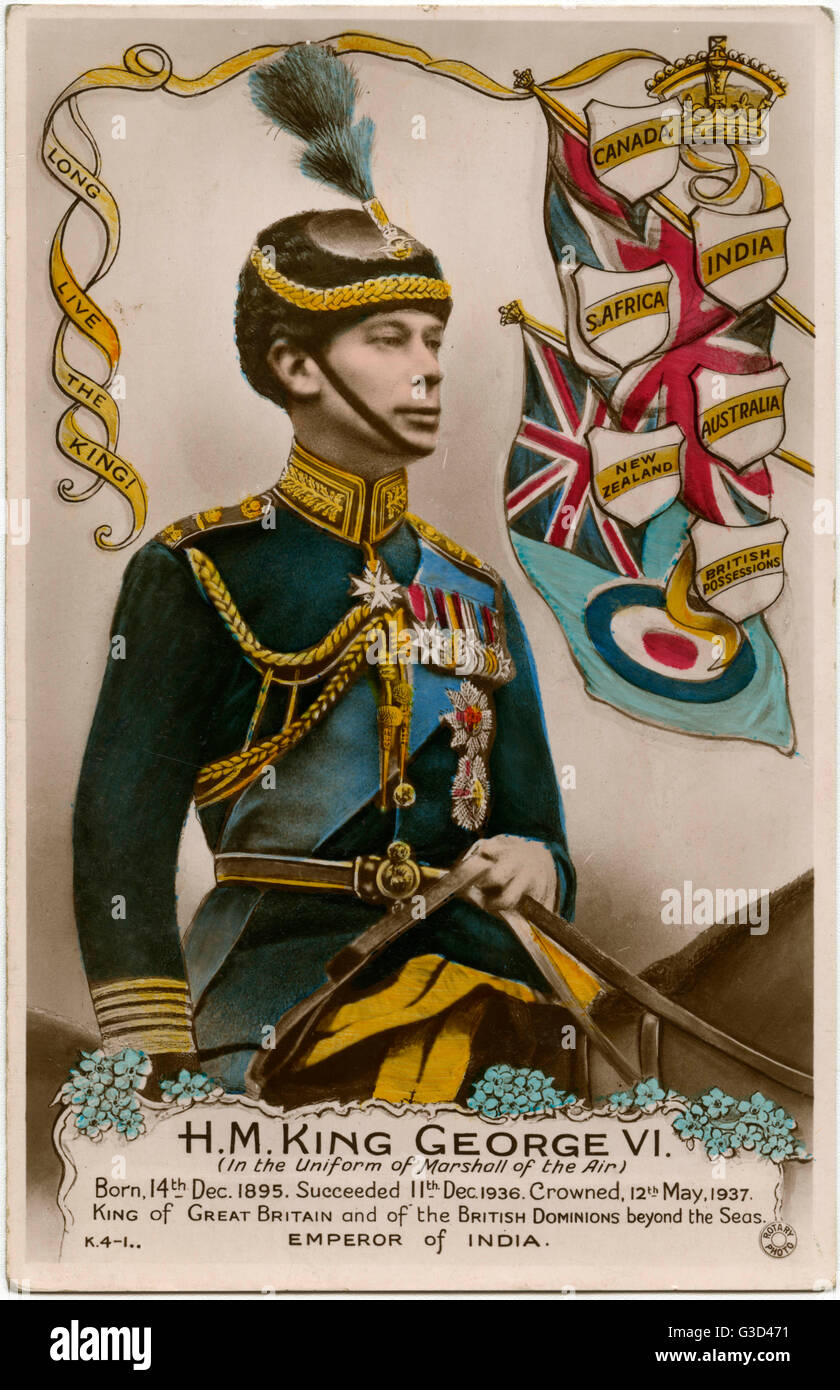 König George VI (1895-1952) in der Uniform eines Marshall der Luft.     Datum: ca. 1937 Stockfoto