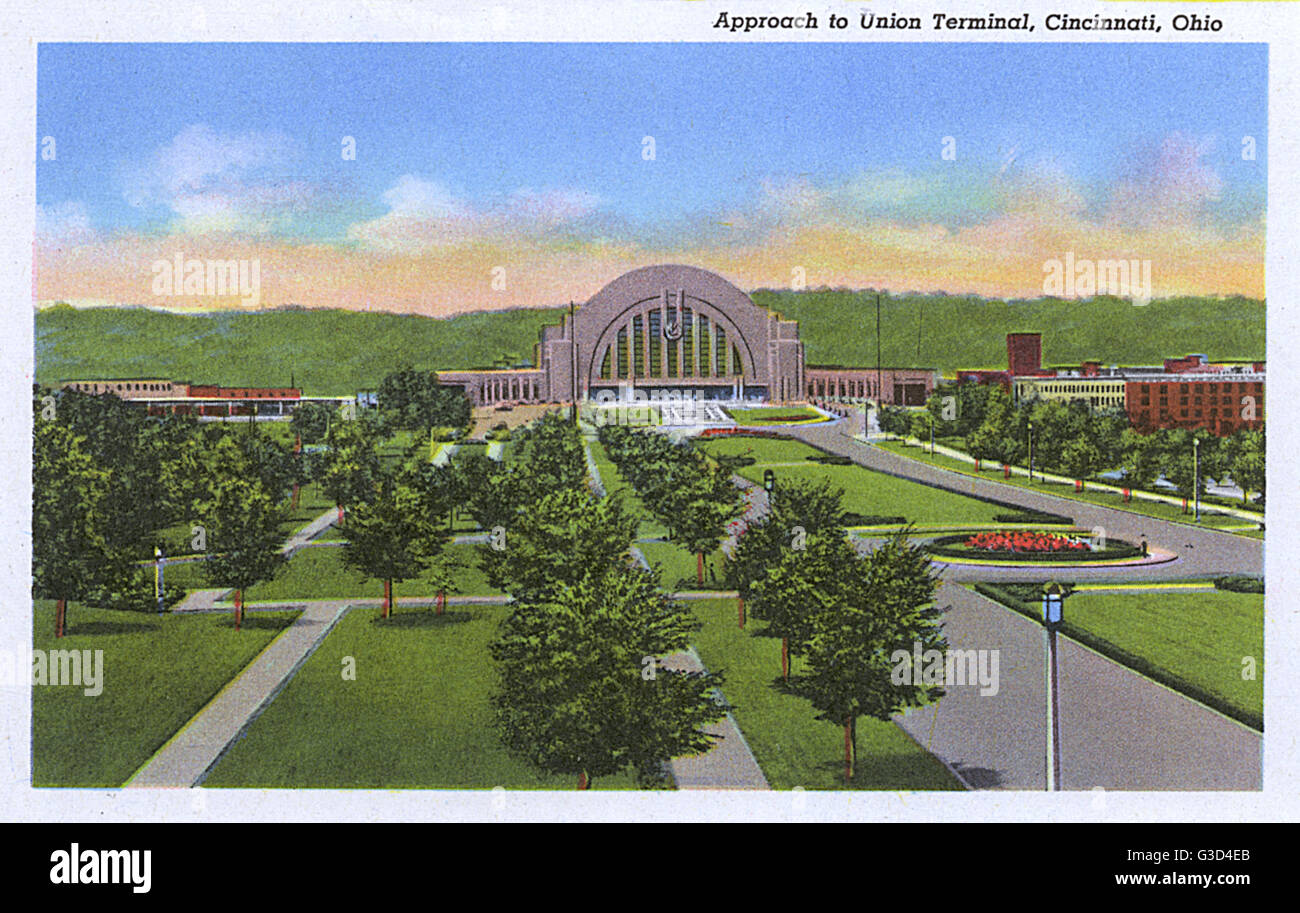 Anfahrt zum Union Terminal, Cincinnati, Ohio, USA Stockfoto