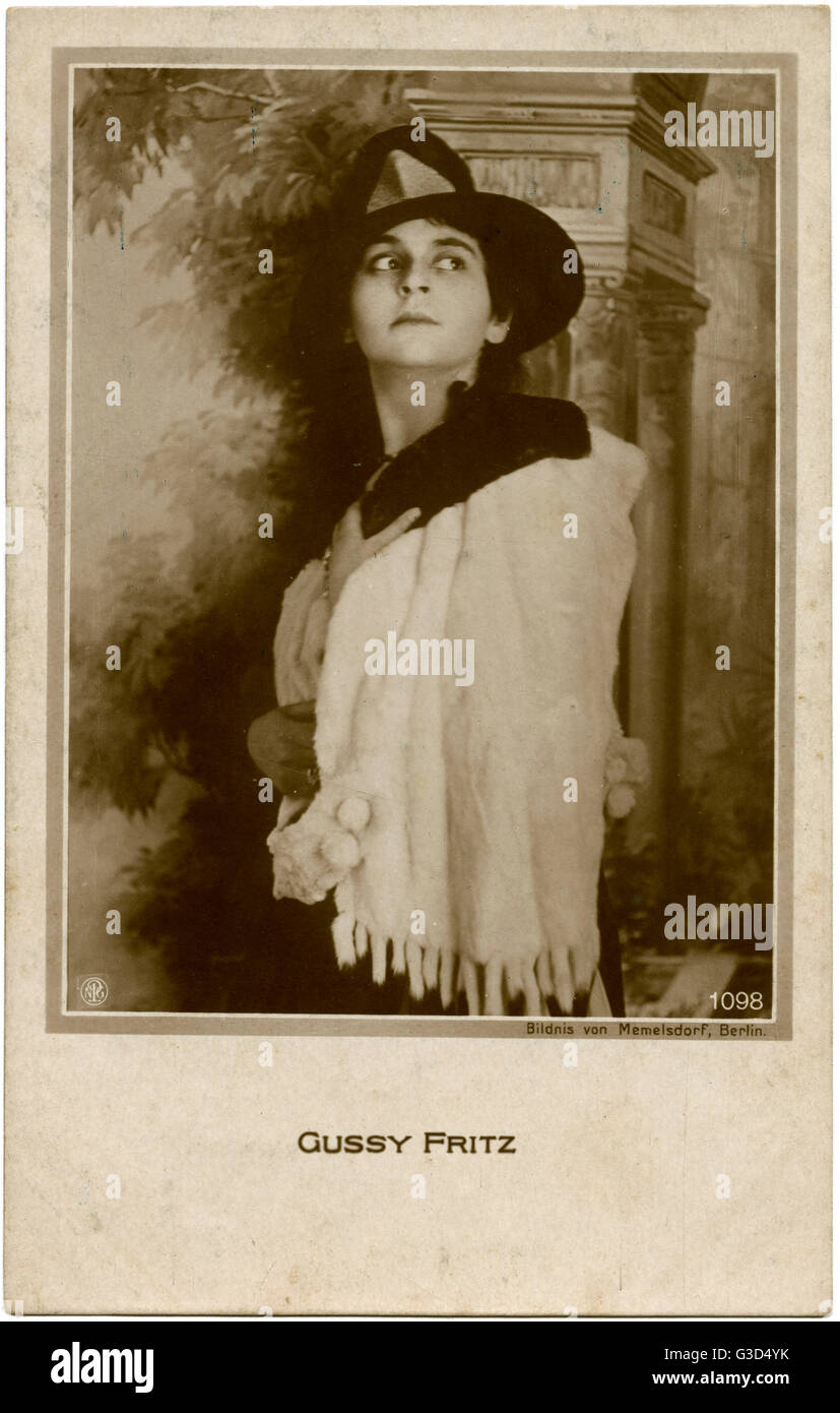 Gussy Fritz - deutscher Stummfilmstar der 1910er Jahre Stockfoto