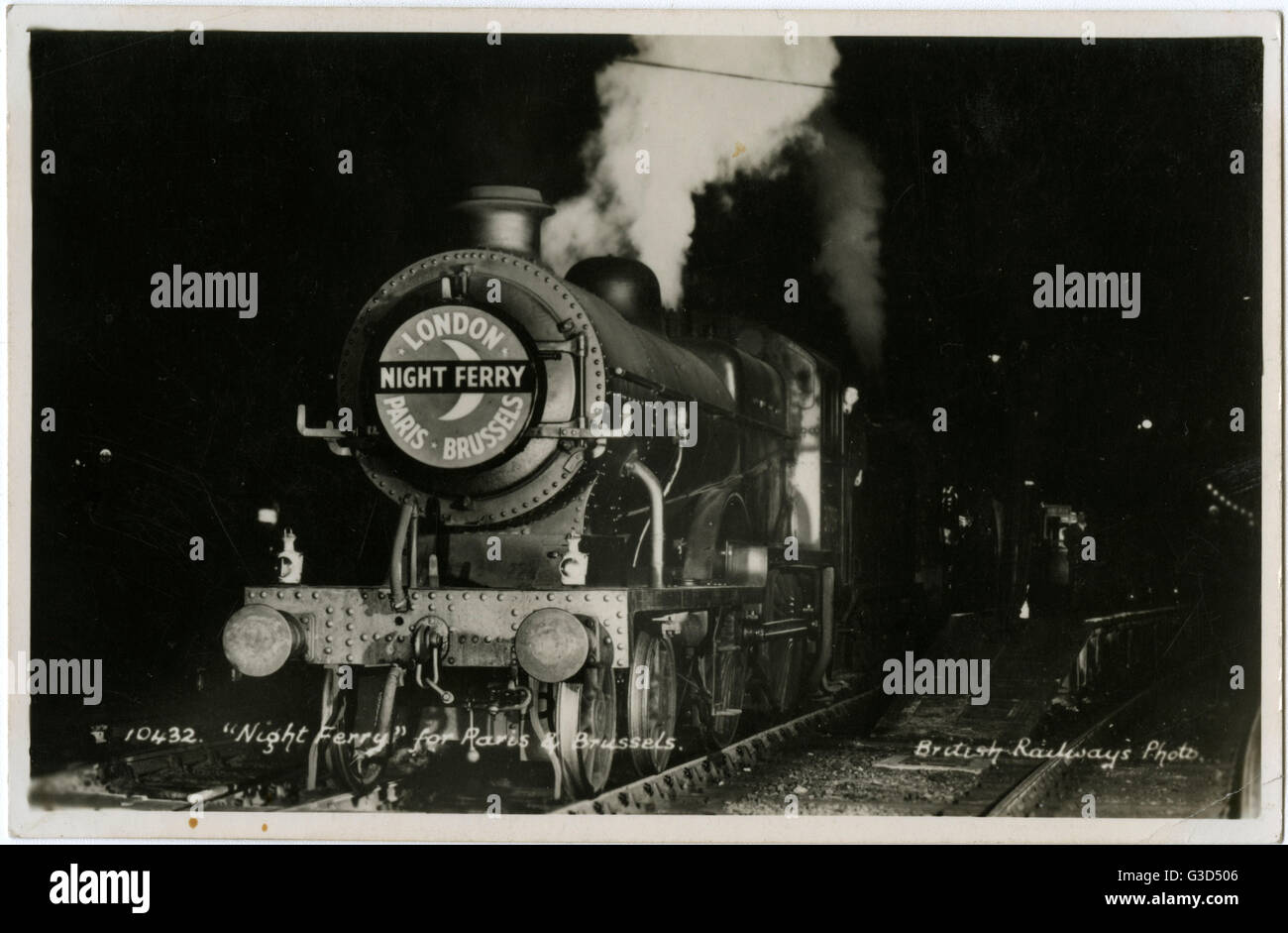 Der "Night Ferry" trainieren für Paris und Brüssel, London, Dover, verbunden wo Passagiere die Fähre nach weiteren europäischen Destinationen gefangen.     Datum: ca. 1930er Jahre Stockfoto