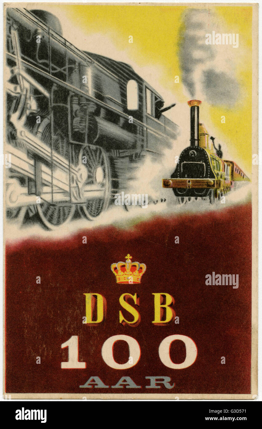 Gedenken an 100 Jahre dänische Eisenbahn Stockfoto