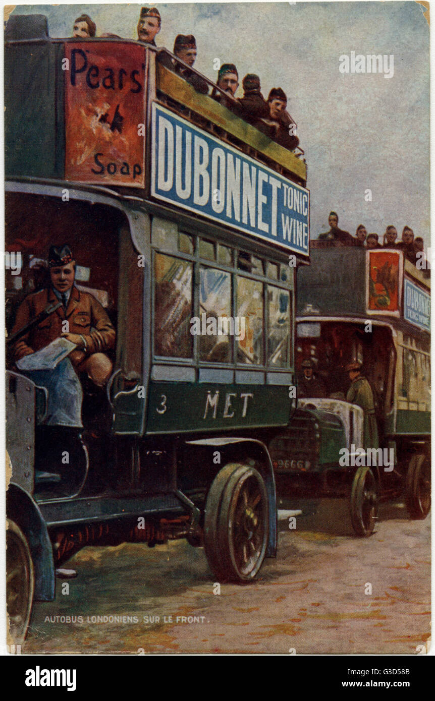 WW1 - Londoner Busse an der Front Stockfoto