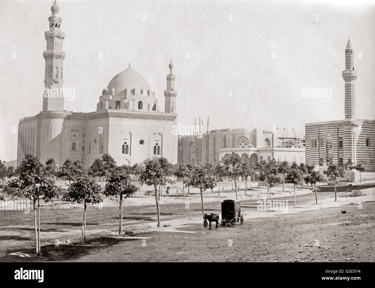 Sultan-Hassan-Moschee, Kairo, ca. 1880er - Fotograf's va Stockfoto