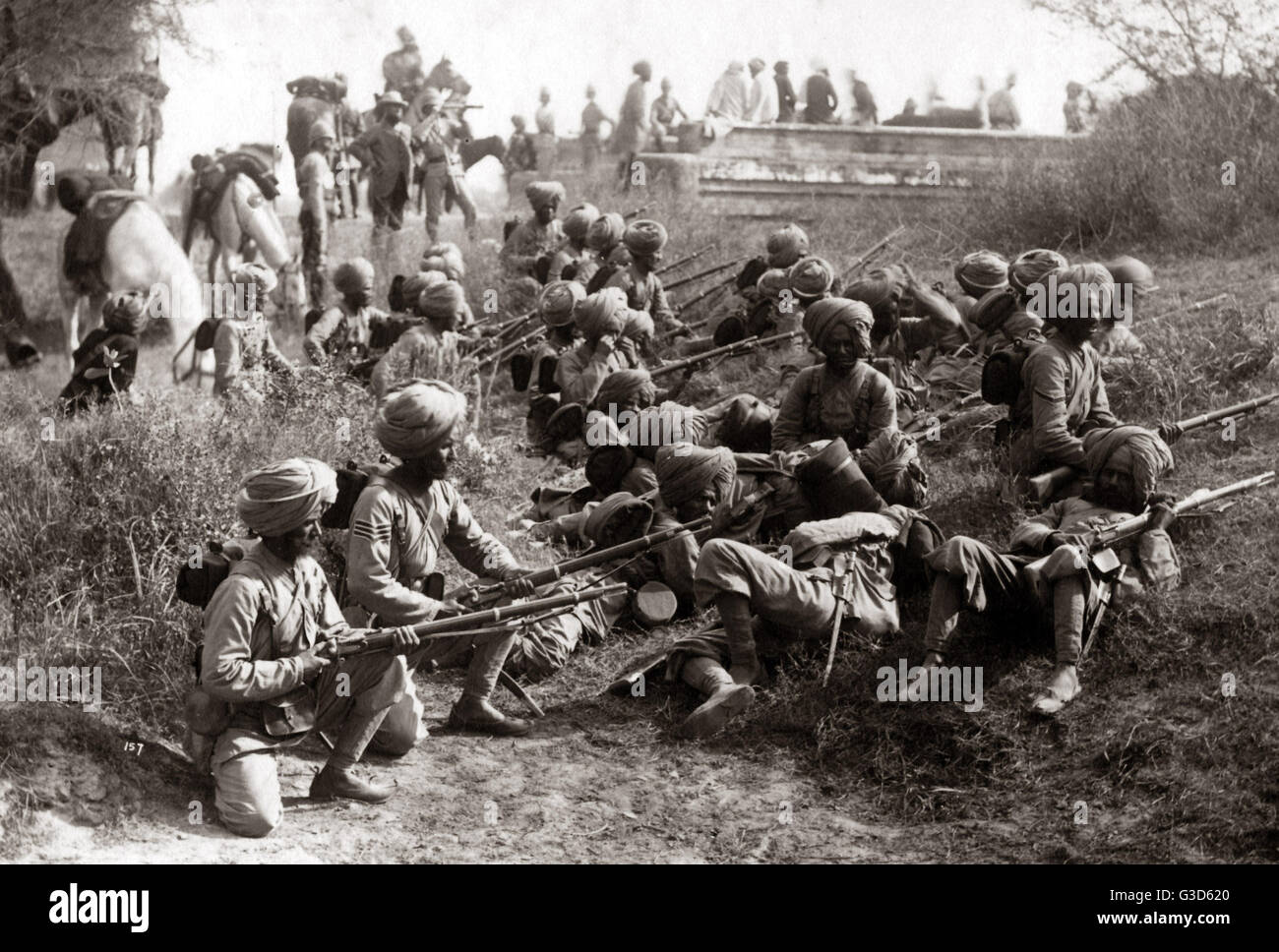 Einheimische Soldaten, Britische Armee Indien, ca. 1880er Stockfoto
