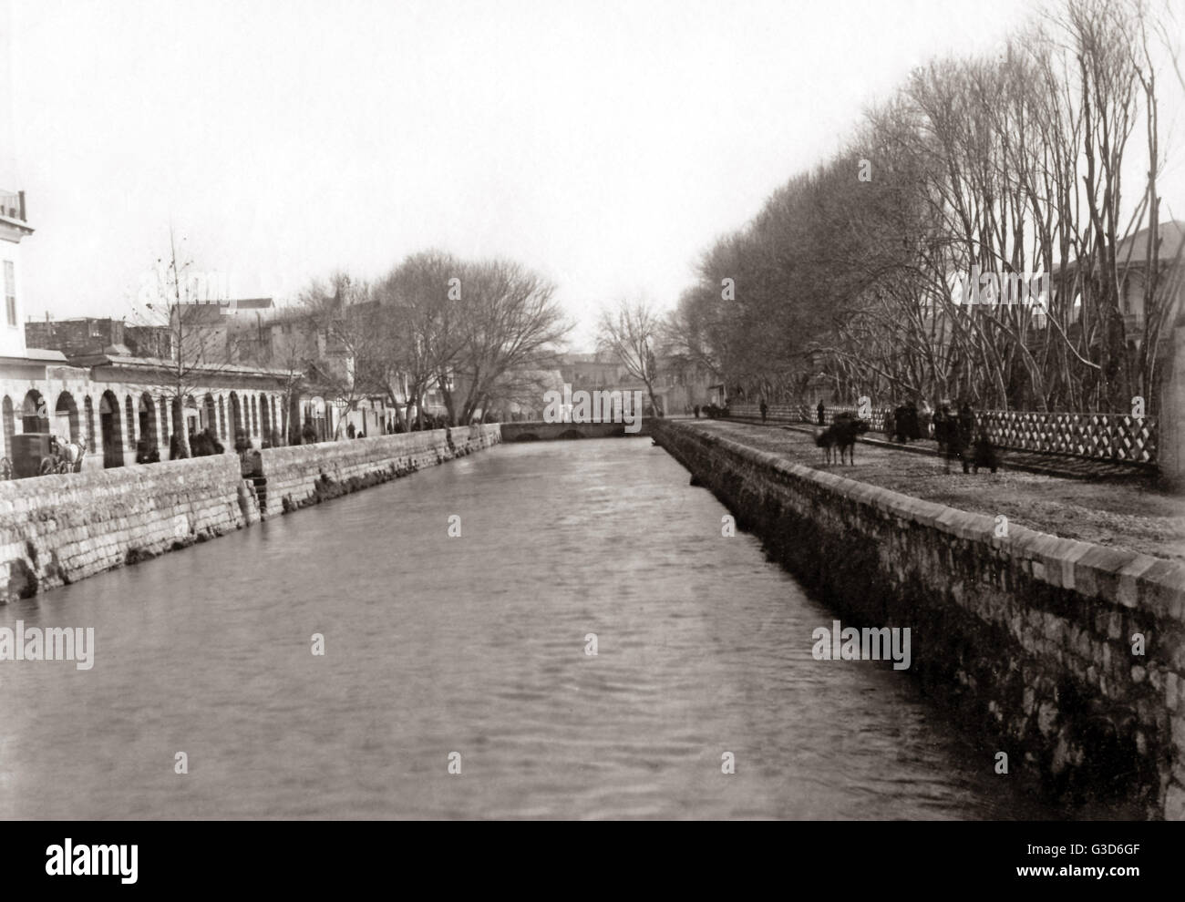 Barada River, Damscus, Syrien, ca. 1890 Stockfoto
