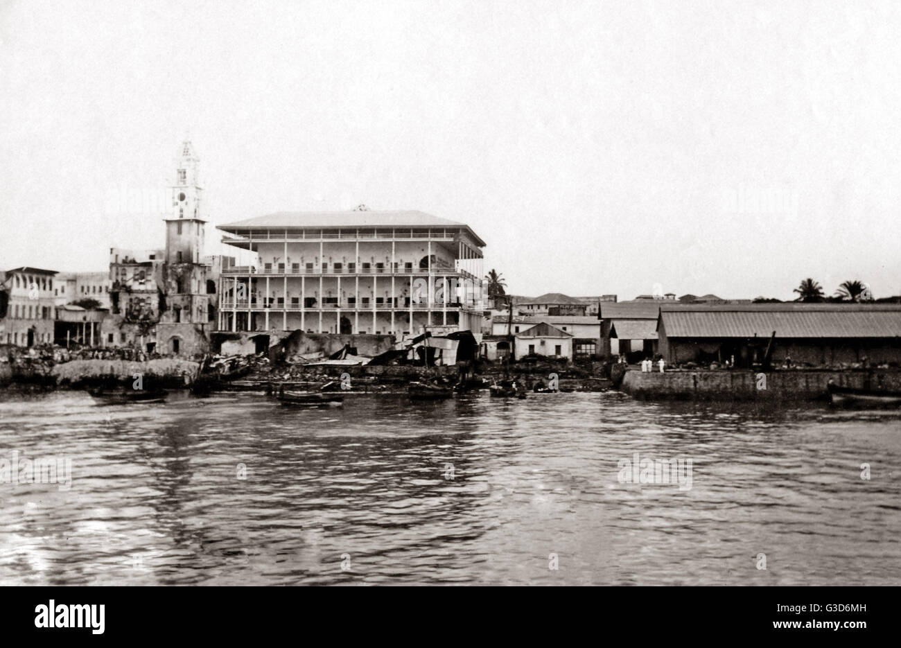 Palast des Sultans, Sansibar, 1896, vor der Bombardierung Stockfoto