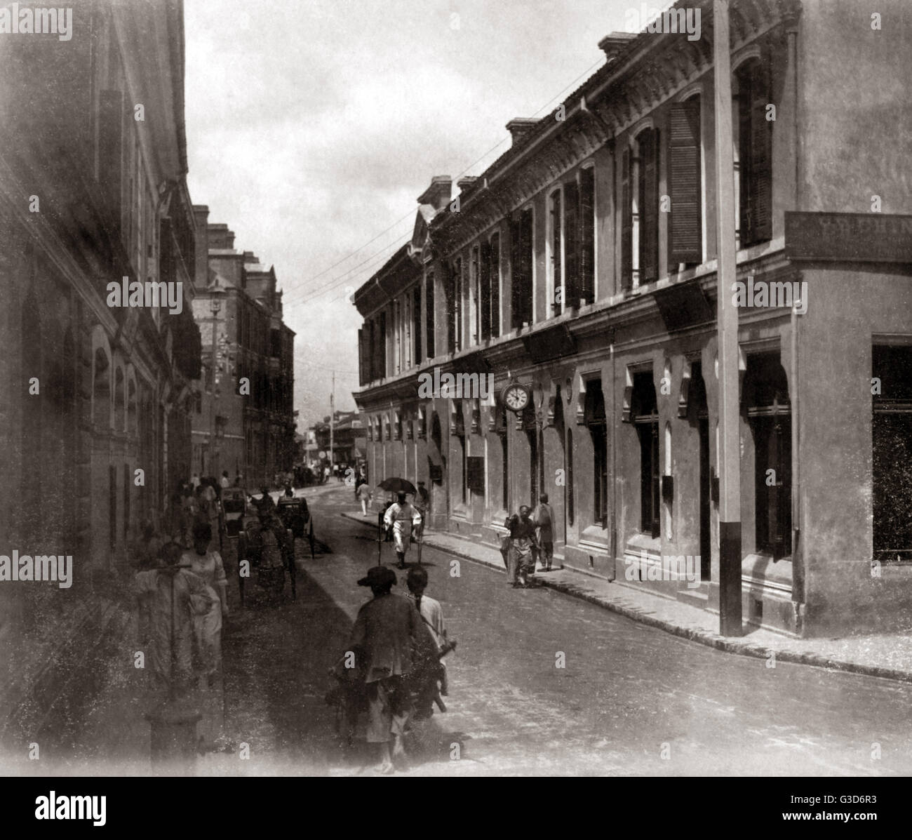 Straße in Shanghai, China, ca. 1890 Stockfoto