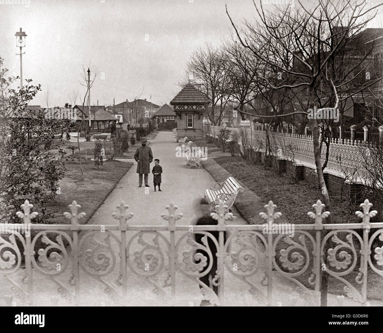 European Park, Shanghai, China, ca. 1890 Stockfoto