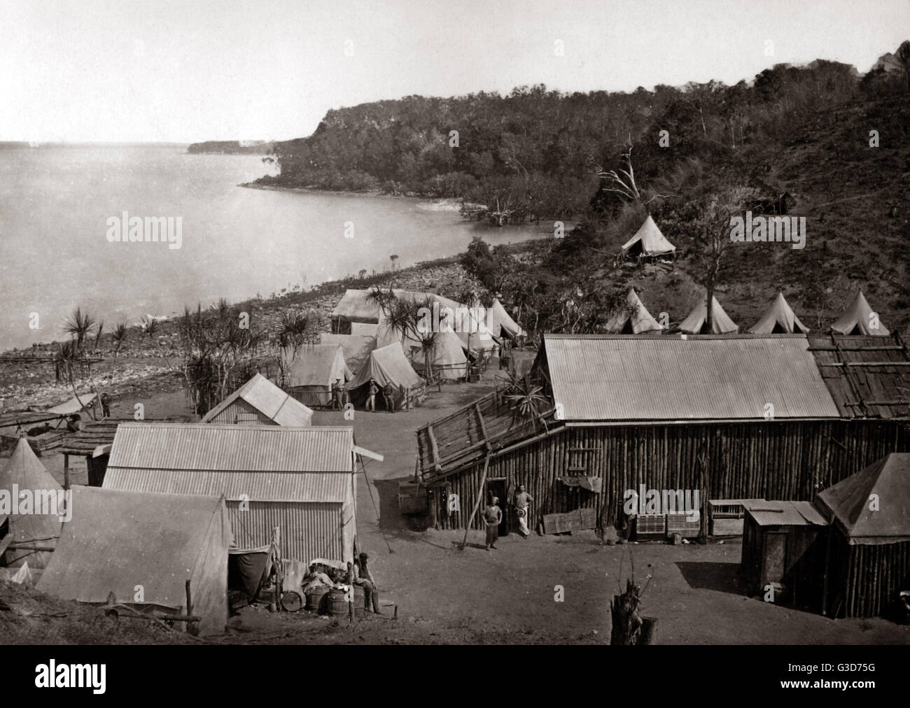 Darwin, Australien, ca. 1870er - frühe Sicht auf die Siedler Stockfoto