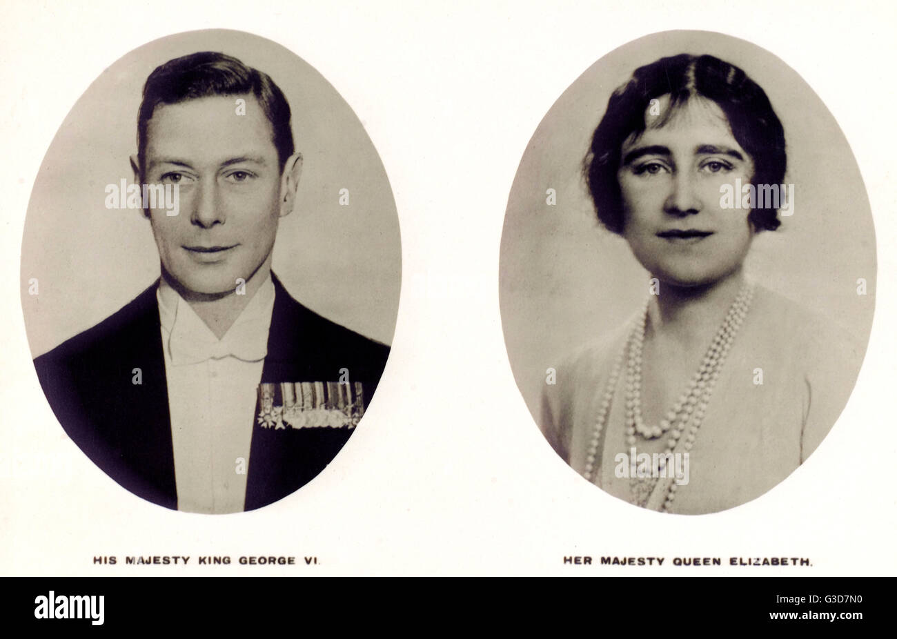 Porträts von König George VI. Und Königin Elizabeth Stockfoto