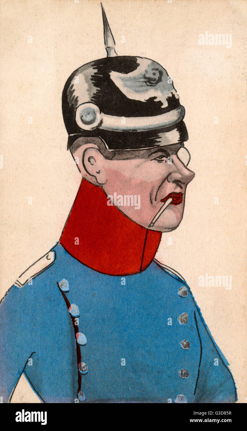 Ein schlauer, ziemlich blumiger deutscher Militäroffizier - 1900er Stockfoto
