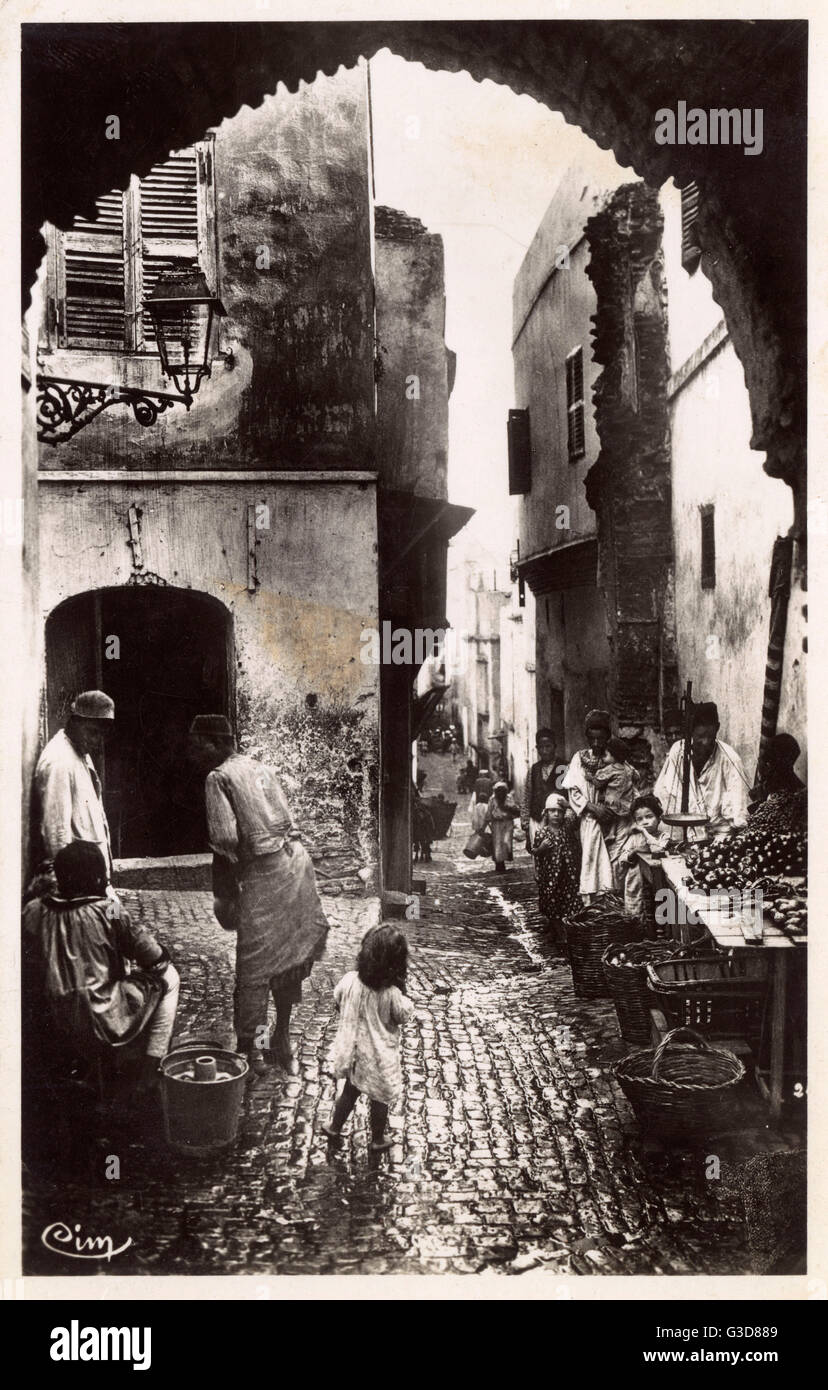 Eine Straße im Arabischen Viertel - Konstantin, Algerien Stockfoto