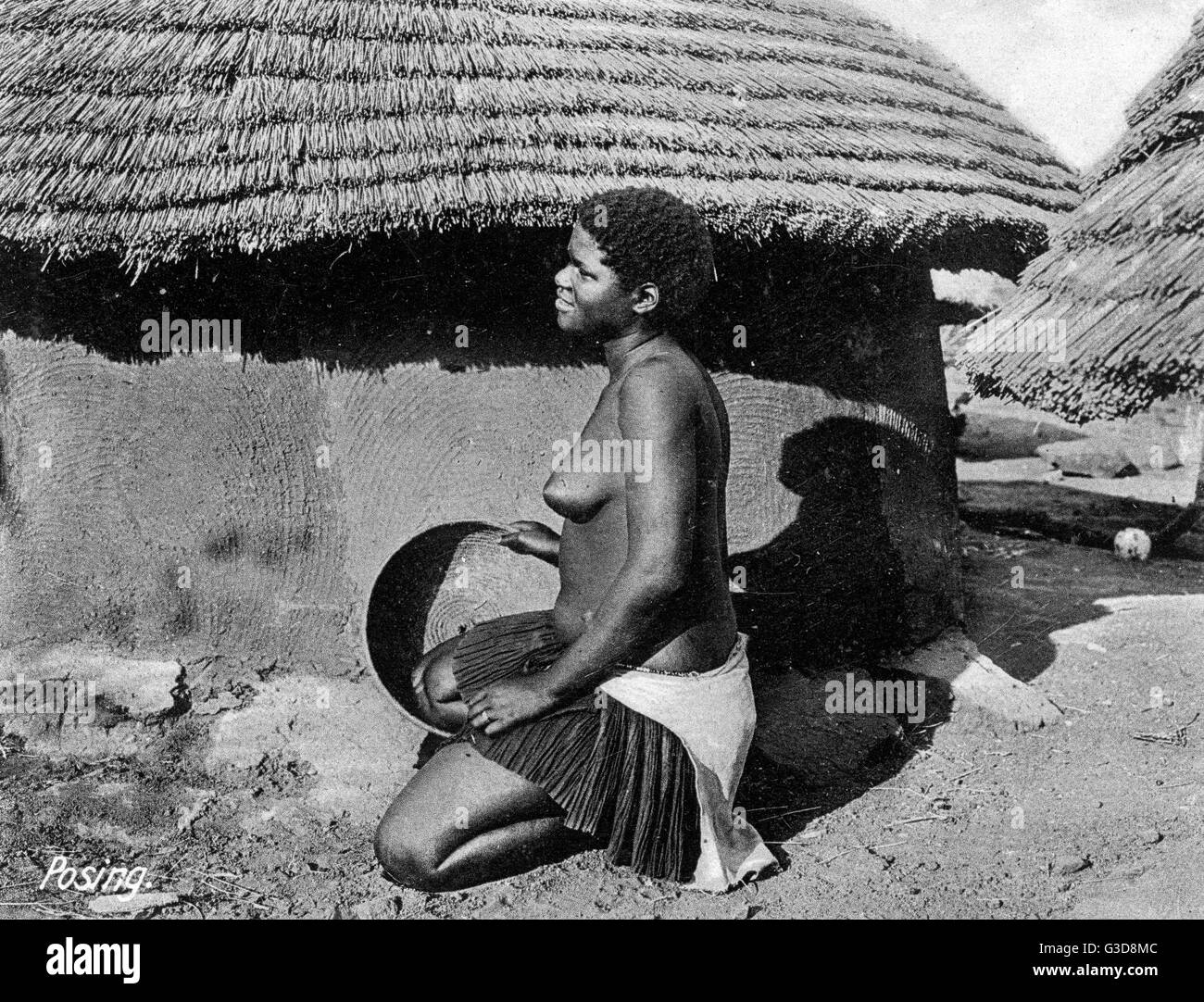 Die einheimische afrikanische Matabele-Frau Stockfoto