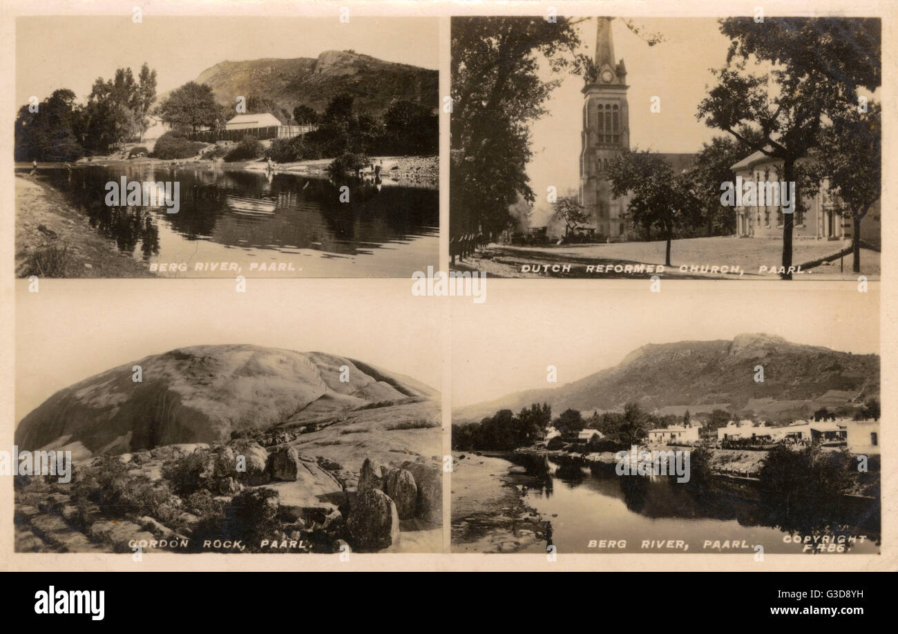 Blick auf Paarl, Cape Colony, Südafrika Stockfoto