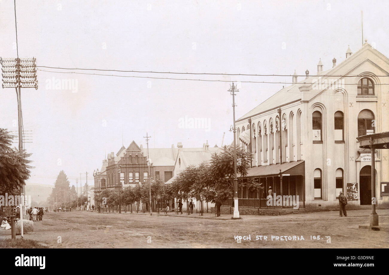 Koch Street, Pretoria, Transvaal, Südafrika, Resident Magistrate im Büro auf der rechten Seite.      Datum: um 1910 Stockfoto