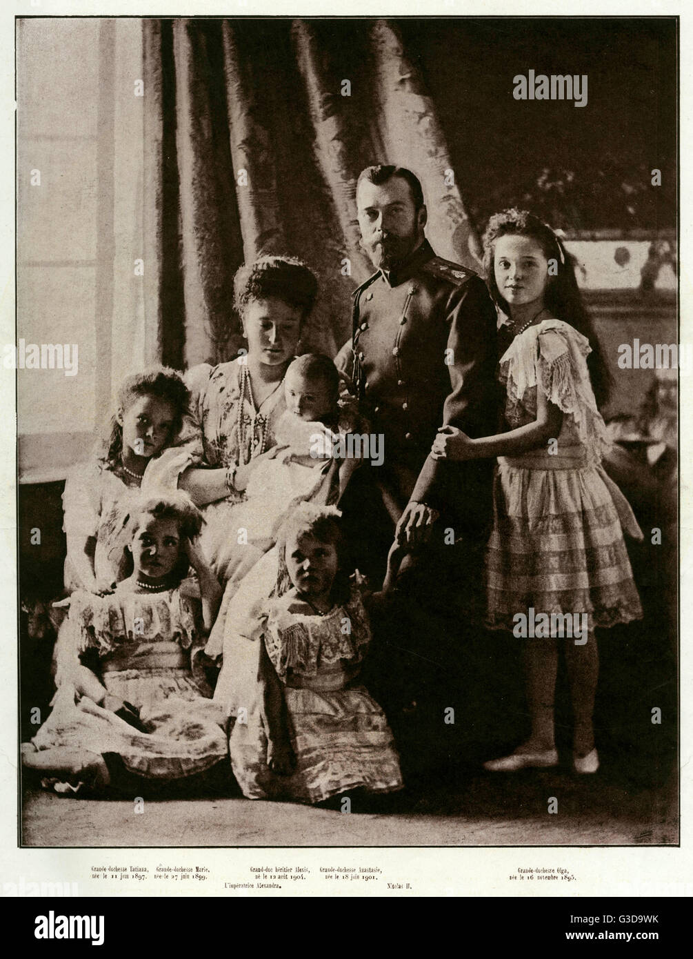 Nicholas II und Alexandra Feodorowna, Familienfoto 1905 Stockfoto