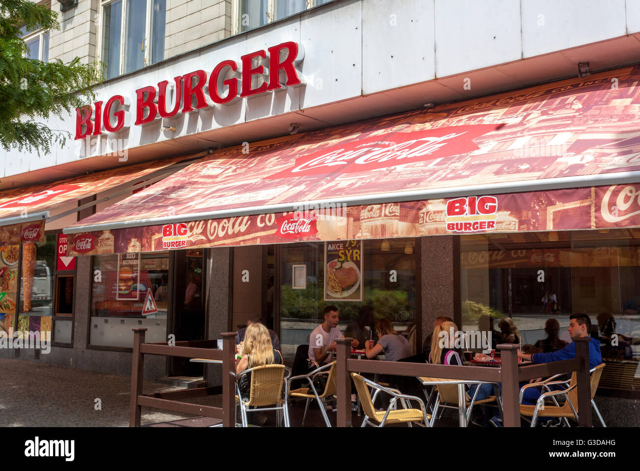 Big Burger Fast Food, American Street, Plzen, Tschechische Republik Stockfoto