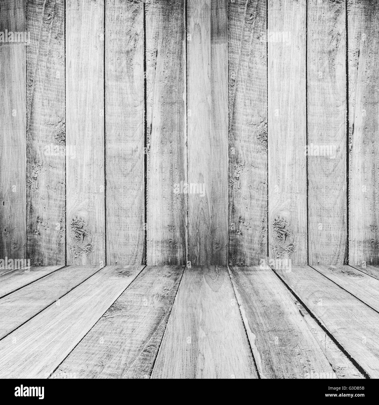 Weiße Holz Hintergrundtextur und Perspektive mit Raum Stockfoto