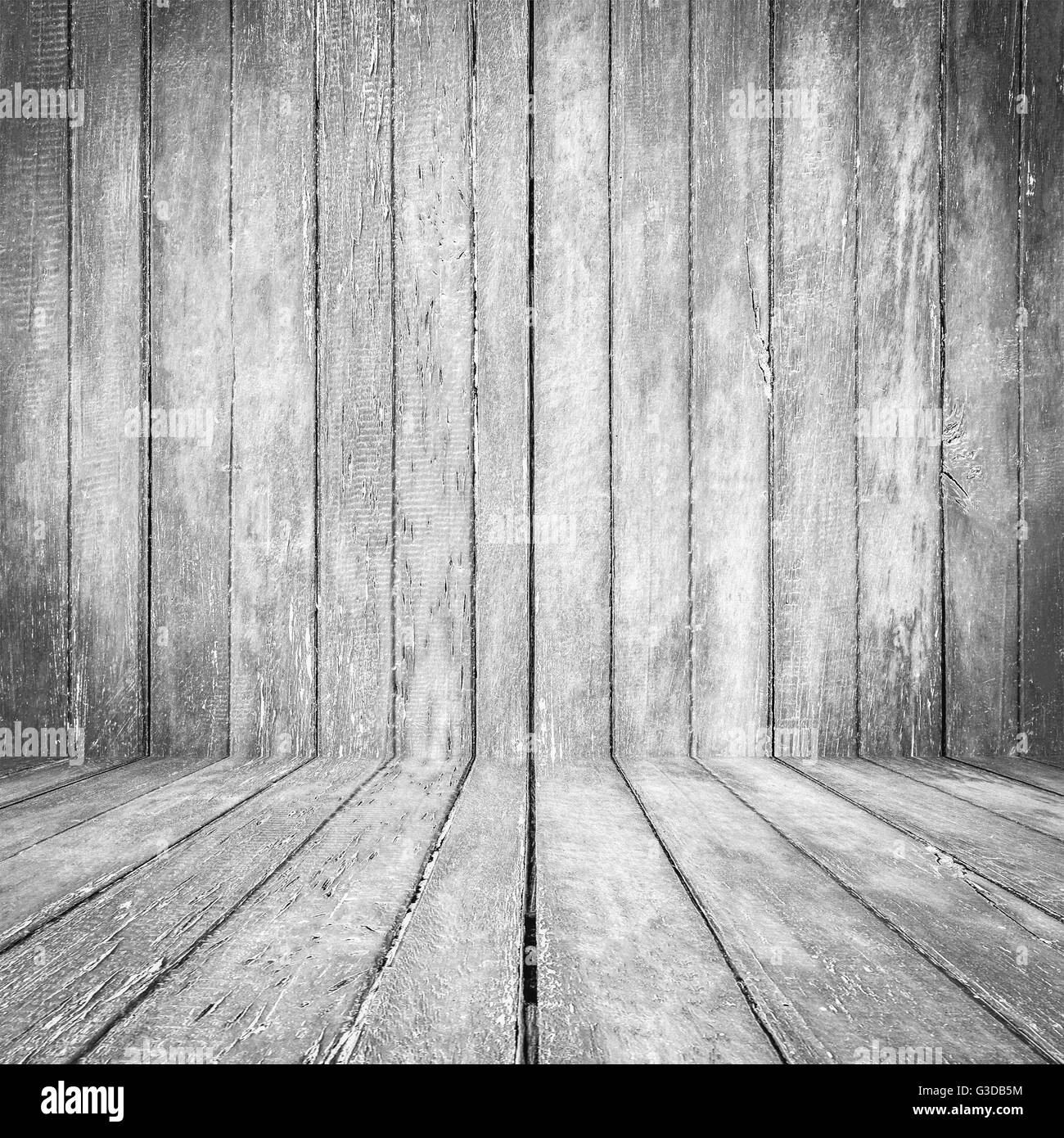 Weiße Holz Hintergrundtextur und Perspektive mit Raum Stockfoto