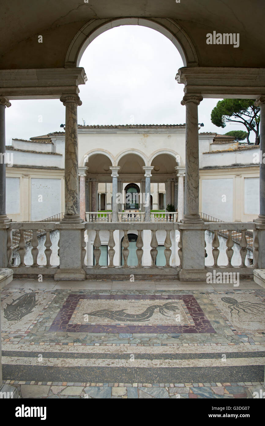 Italien, Rom, Museo Nazionale Etrusco di Villa Giulia, Loggia Im Zweiten Innenhof Stockfoto