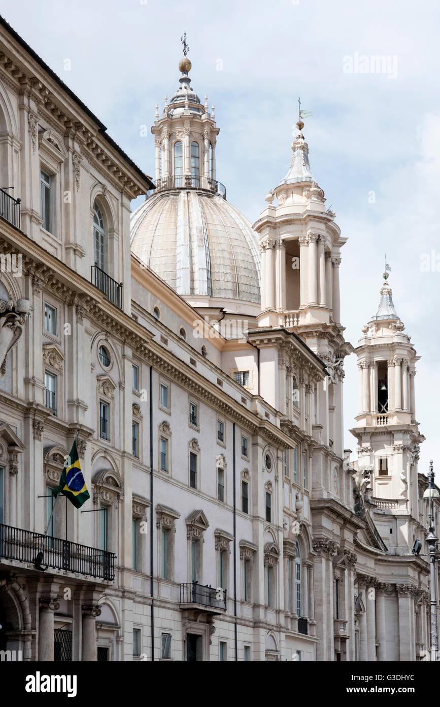 Italien, Rom, Piazza Navona, Sant'Agnese in Agone (Sanctae Agnetis in Agone) Stockfoto
