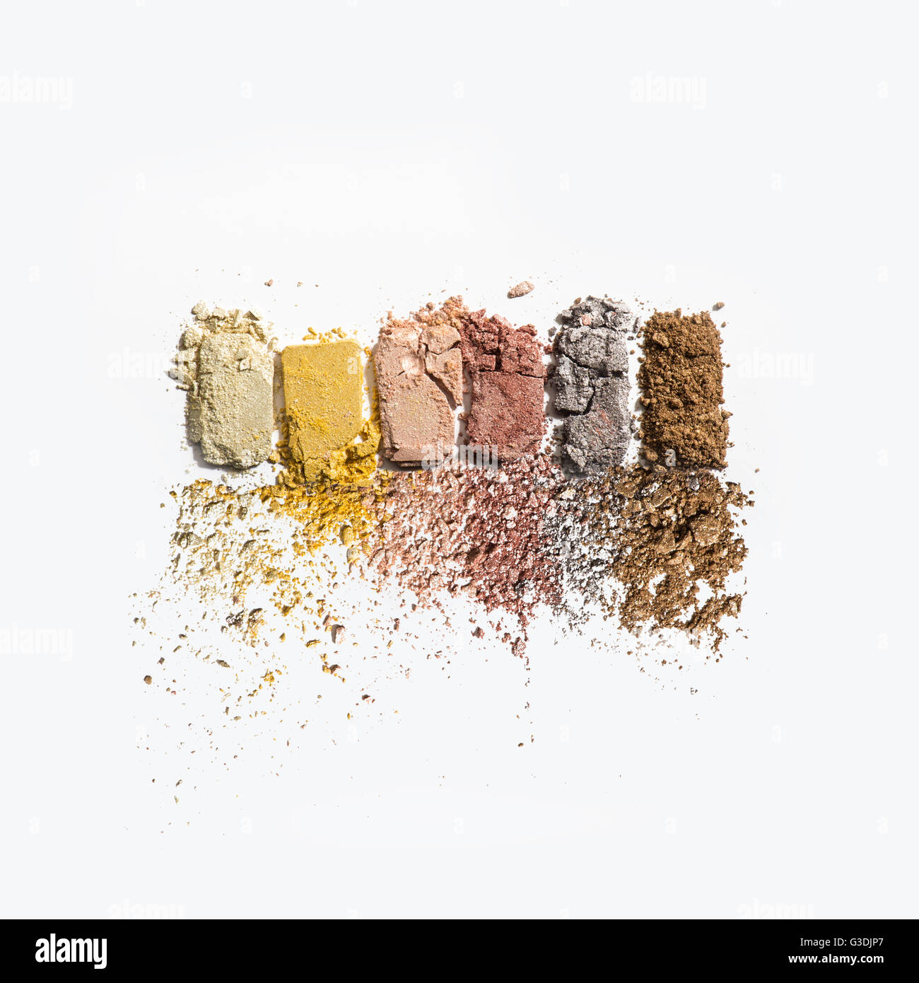 Zerkleinerte Lidschatten Make-Up Kosmetik Stockfoto