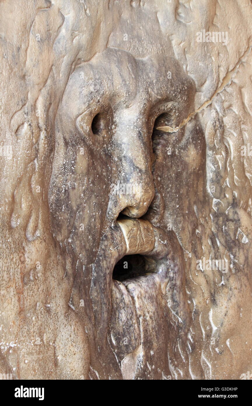 Mund der Wahrheit (Bocca della Verita) in Rom, Italien Stockfoto