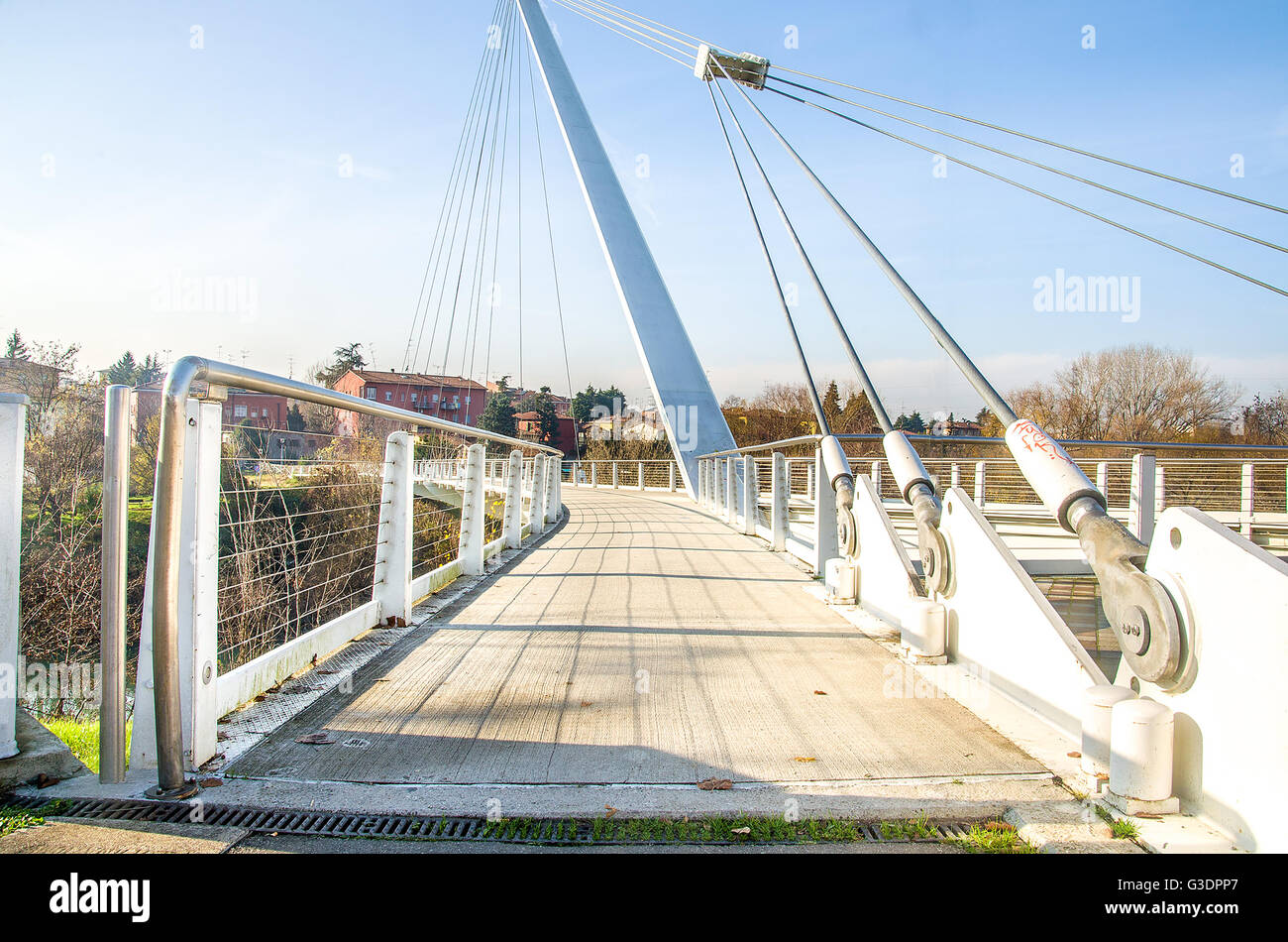 Bologna-Fußgängerbrücke Casalecchio di Reno Italien Stockfoto