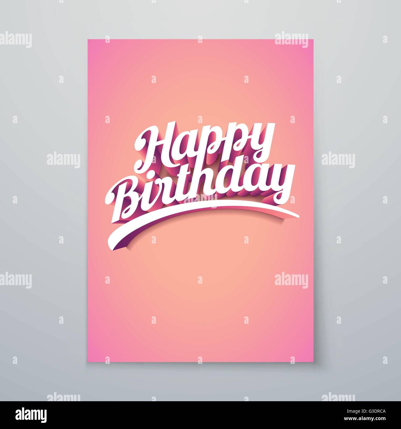 Glückliche Geburtstag Vektor benutzerdefinierte 3d Hand Schriftzug typografische Poster-Design. Stock Vektor