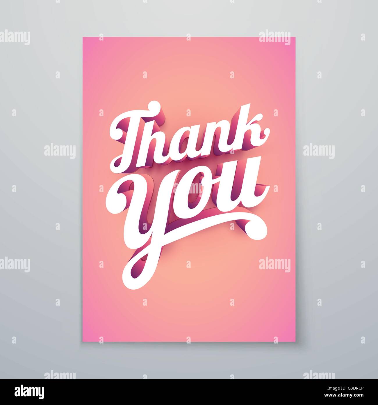 Ich danke Ihnen Vector benutzerdefinierte 3d Hand Schriftzug typografische Poster-Design. Stock Vektor
