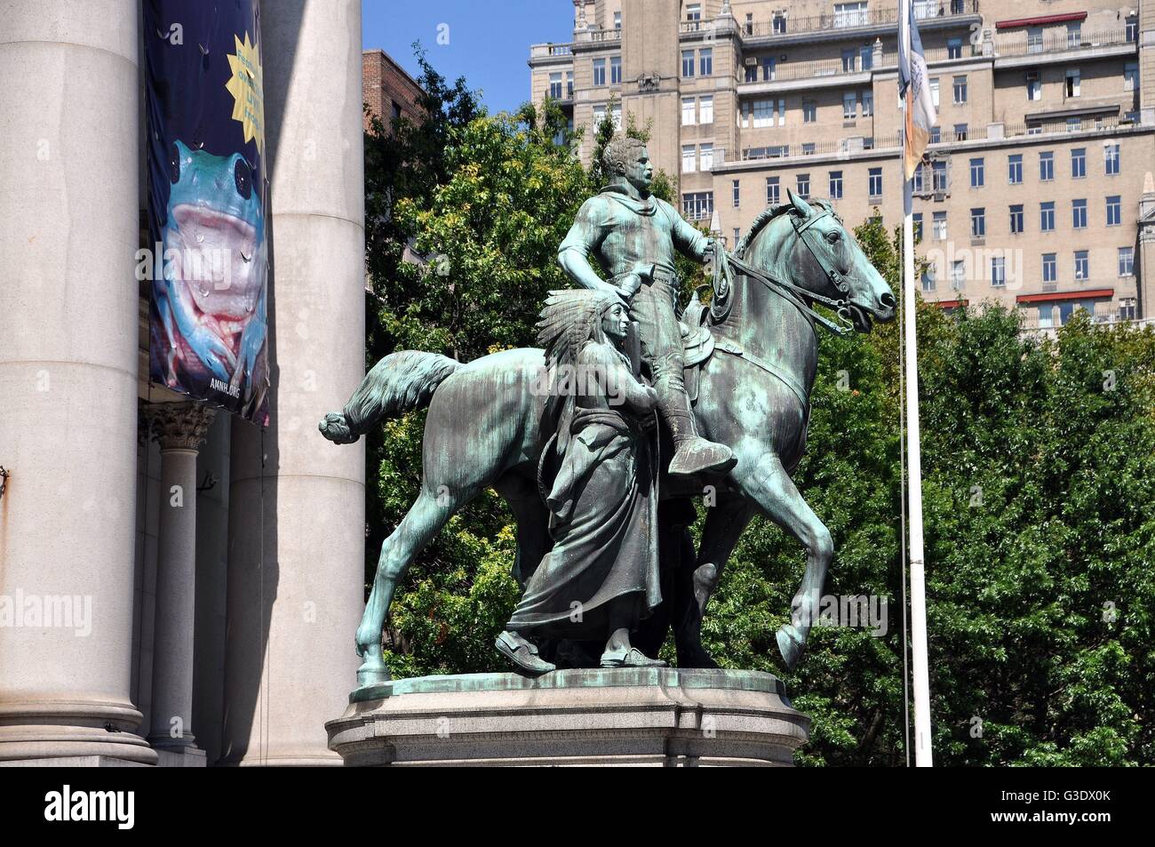 New York City: Theodore Roosevelt Reiterstandbild am American Museum of Natural History am Central Park West Stockfoto