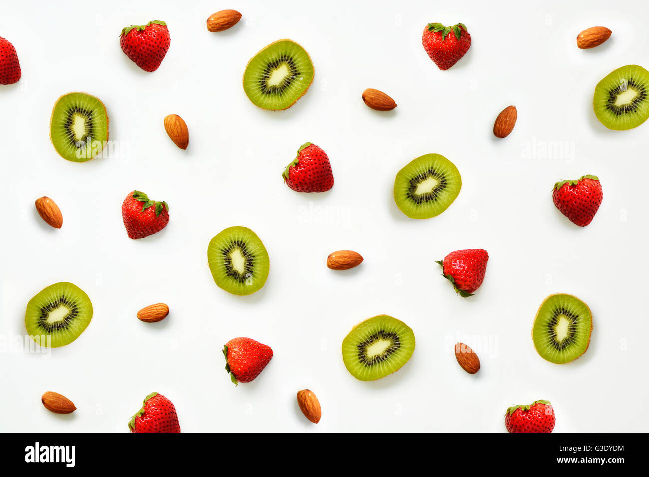 Früchten und Nüssen Muster Stockfoto