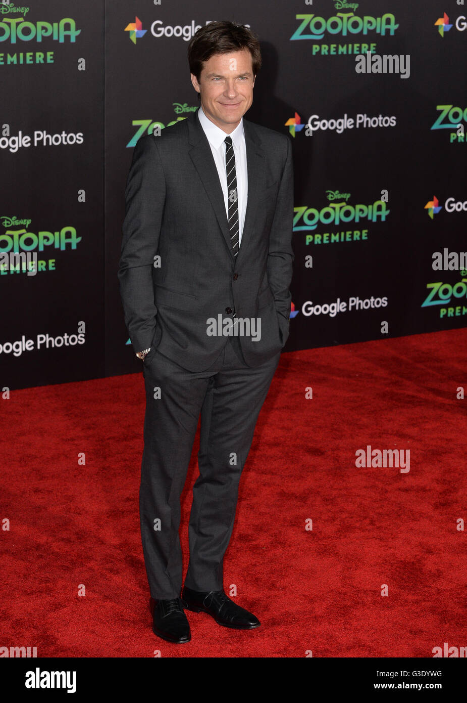 LOS ANGELES, CA - 17. Februar 2016: Jason Bateman bei der Premiere von Disneys "Zootopia" am El Capitan Theatre, Hollywood. Stockfoto