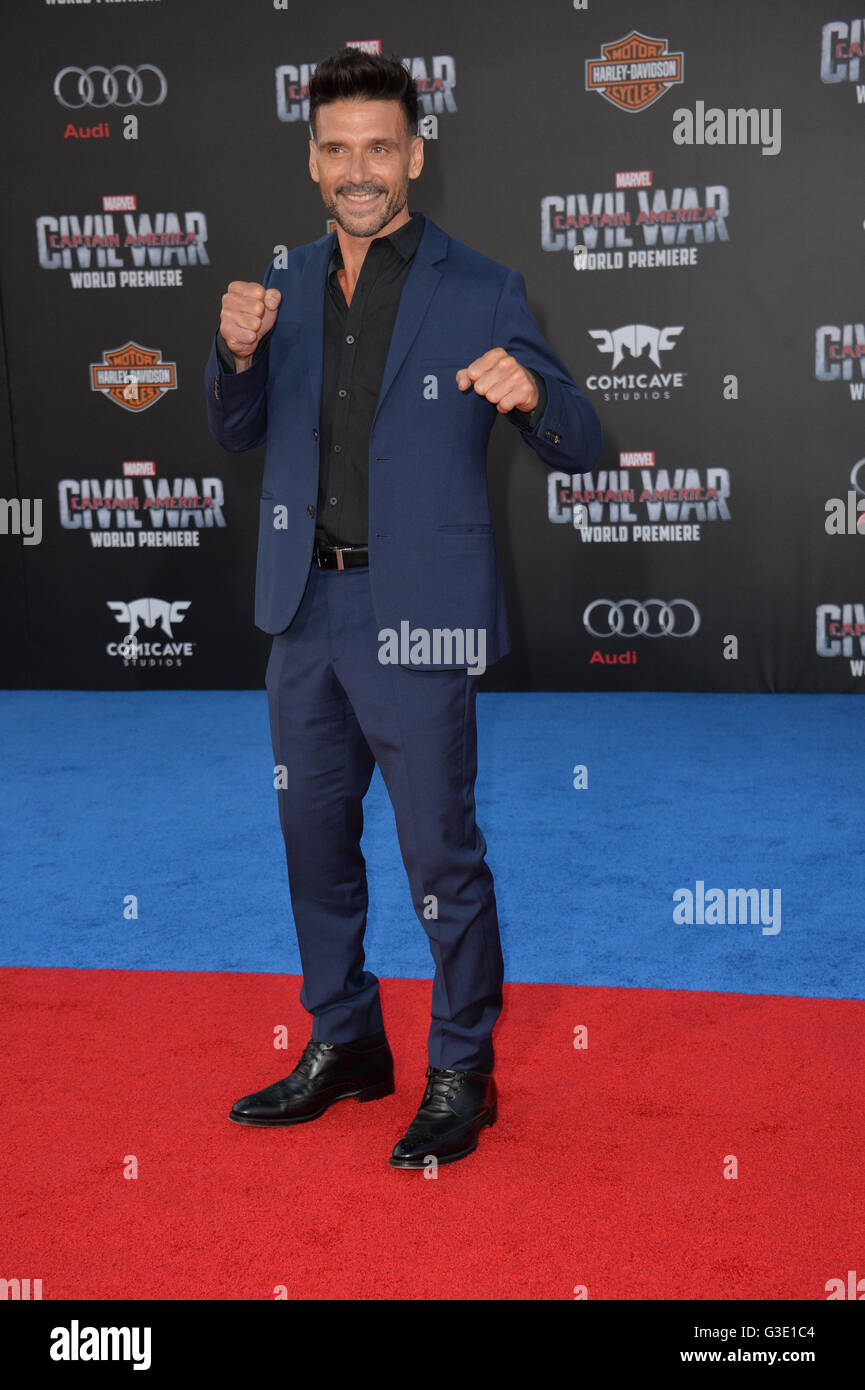 LOS ANGELES, CA. 12. April 2016: Schauspieler Frank Grillo bei der Weltpremiere von "Captain America: Bürgerkrieg" im Dolby Theater, Hollywood. Stockfoto