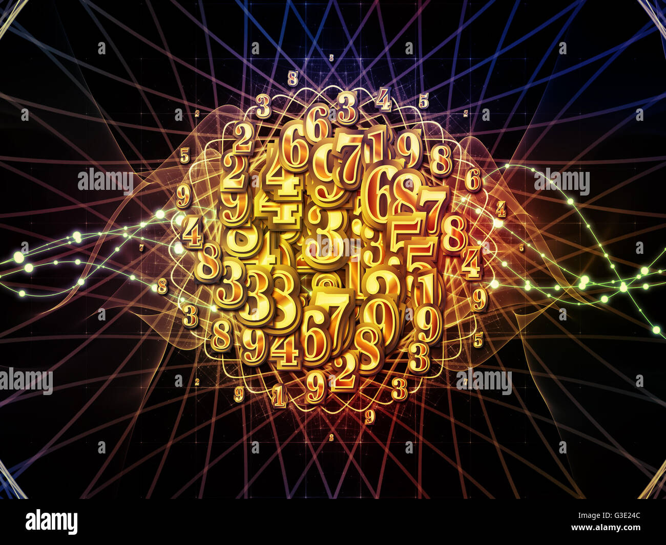 Digital-Swirl-Serie. Hintergrund-Design der Ziffern und technologische Muster zum Thema Mathematik, Wissenschaft und Bildung Stockfoto Digital-Swirl-Serie. Hintergrund-Design der Ziffern und technologische Muster zum Thema Mathematik, Wissenschaft und Bildung Stockfoto
