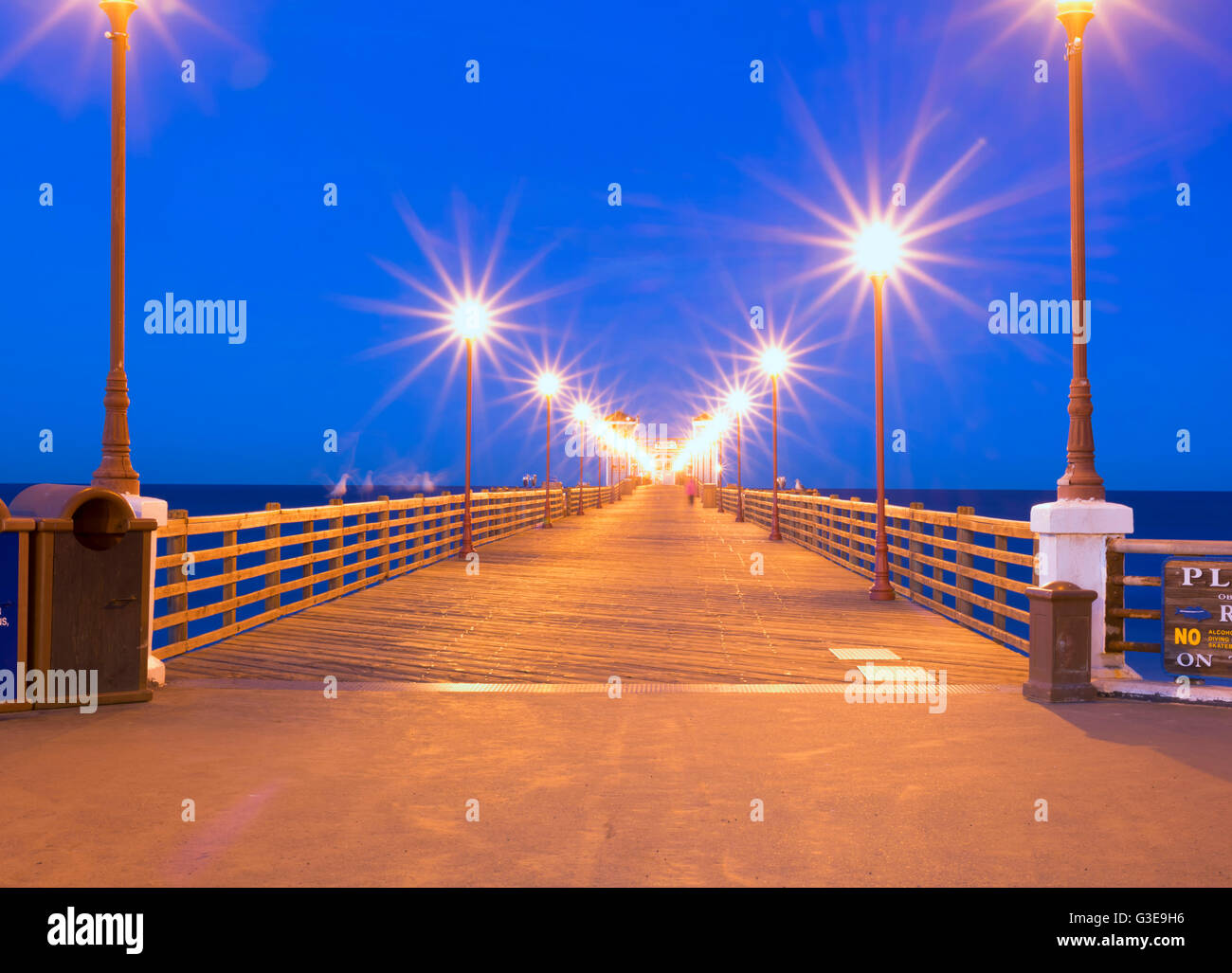 Der Oceanside Pier am frühen Morgen. Oceanside, California, Usa. Stockfoto