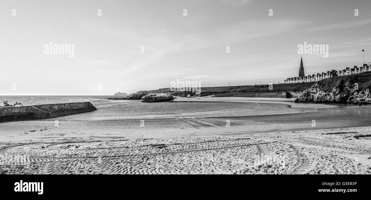 Cullercoats Bay Mono... Stockfoto