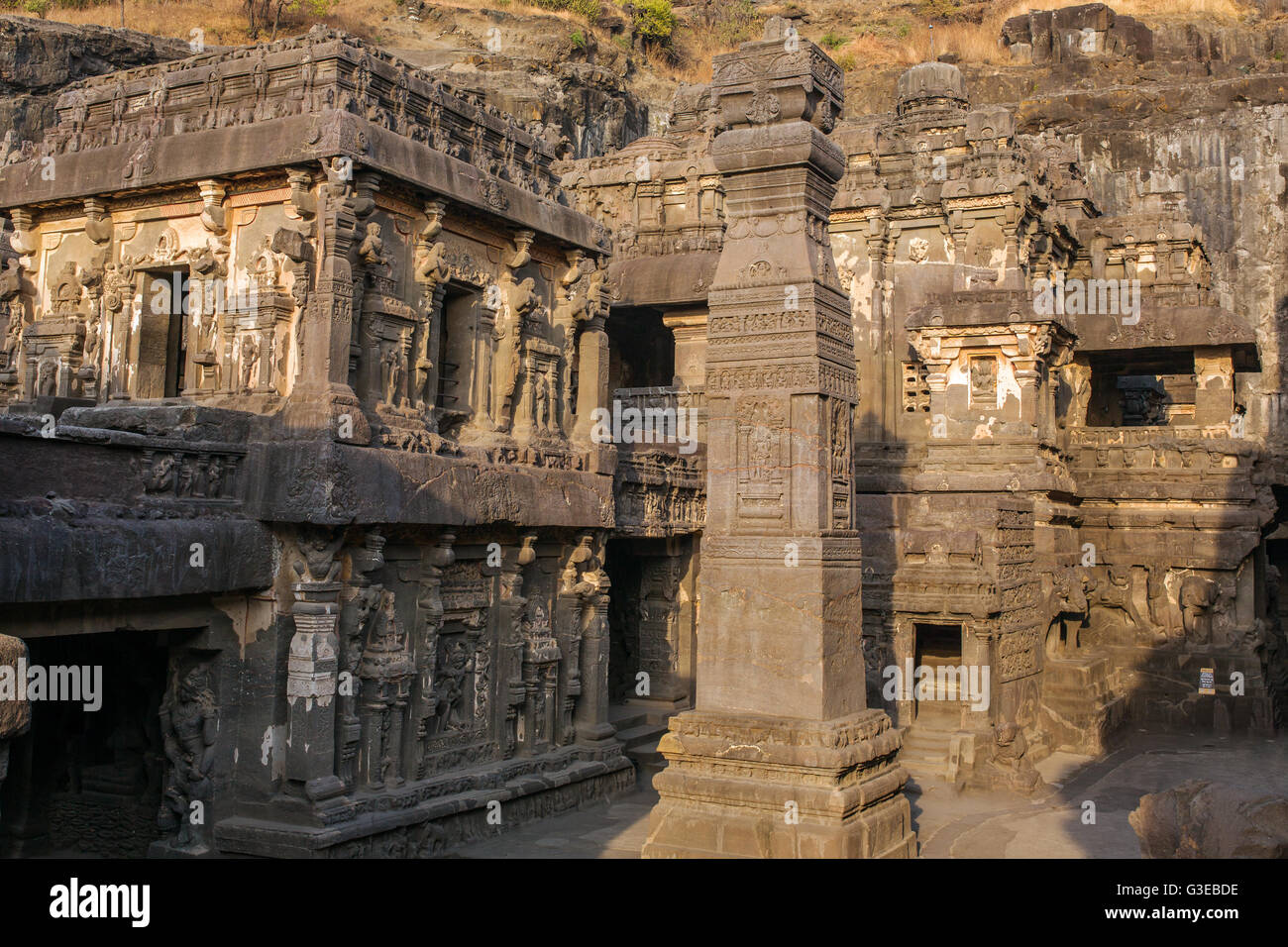 Kailash Tempel in Ellora Höhlen Komplex, Bundesstaat Maharashtra in Indien Stockfoto