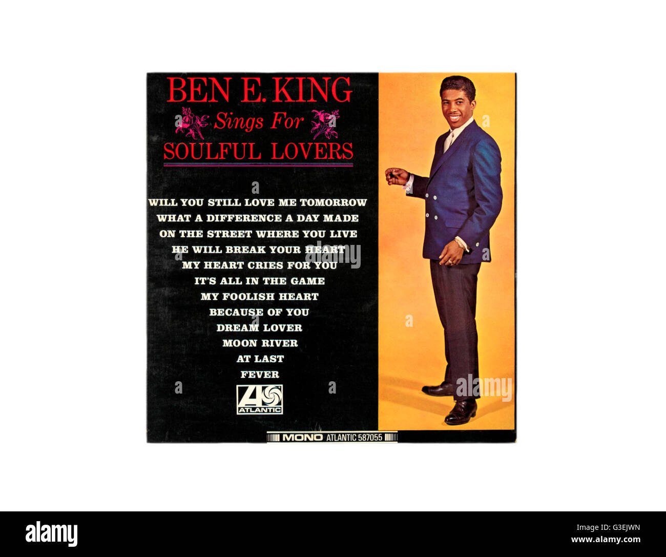 Ben E King Sings für gefühlvolle Liebhaber-Album-Cover. Stockfoto
