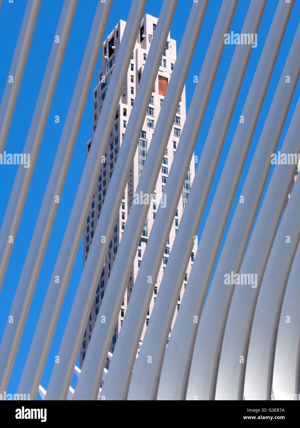 Sicht unter einem ein Welthandelszentrum Stockfoto